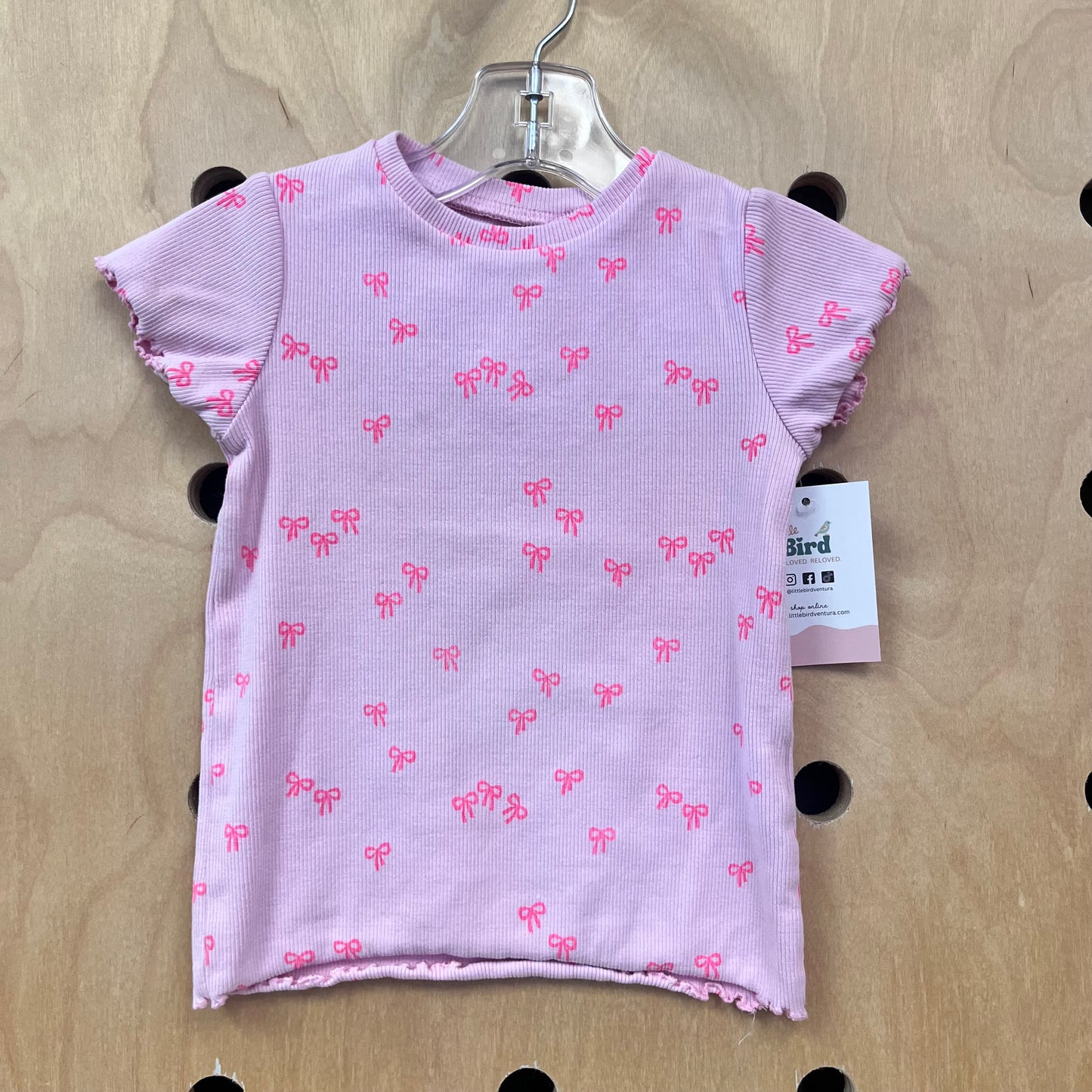 Pink Bows Ribbed Top