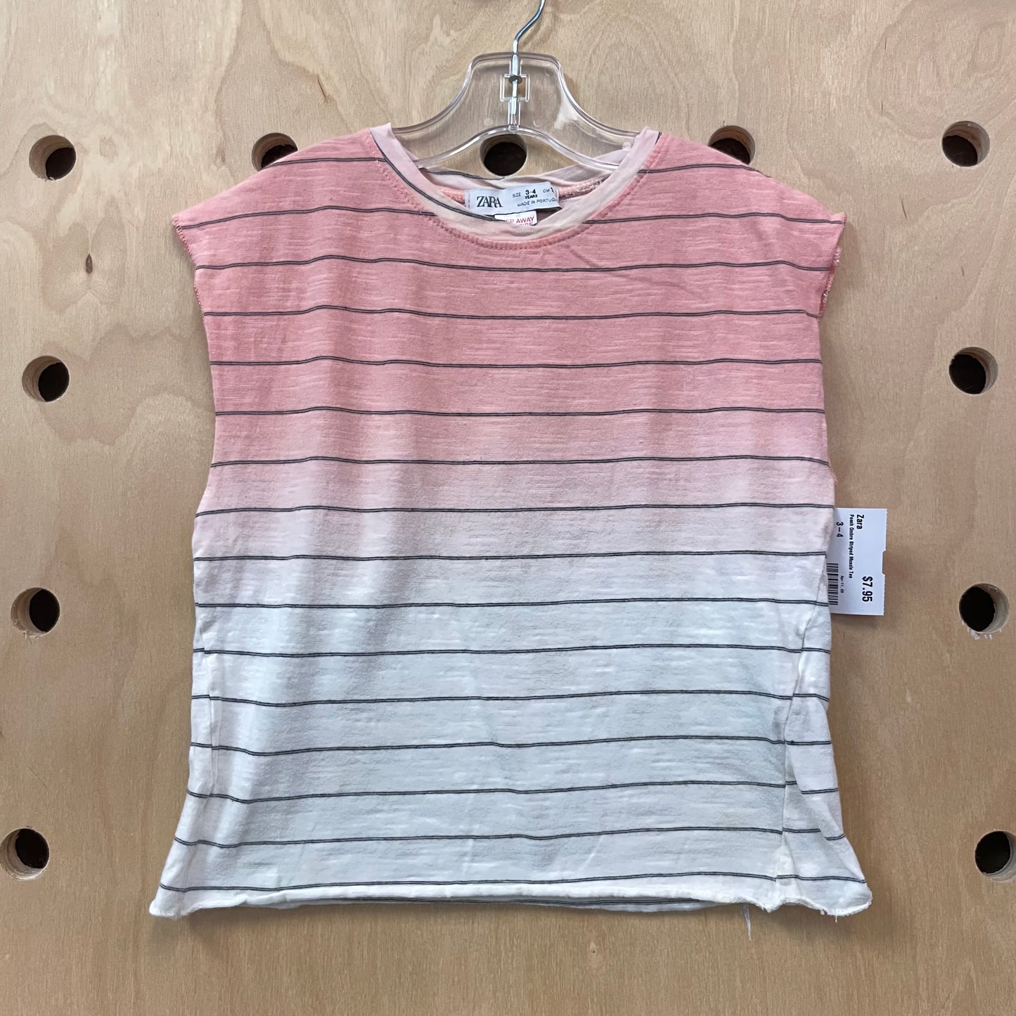 Peach Ombre Striped Muscle Tee