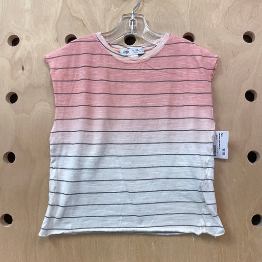 Peach Ombre Striped Muscle Tee