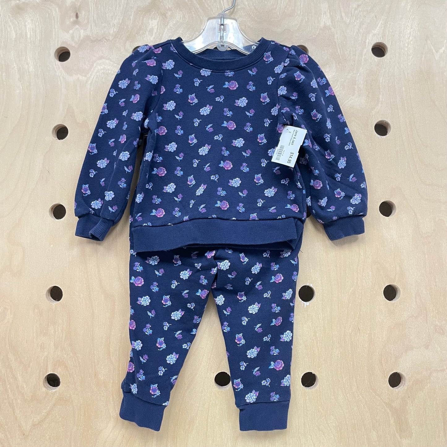 Blue Floral Fleece Outfit