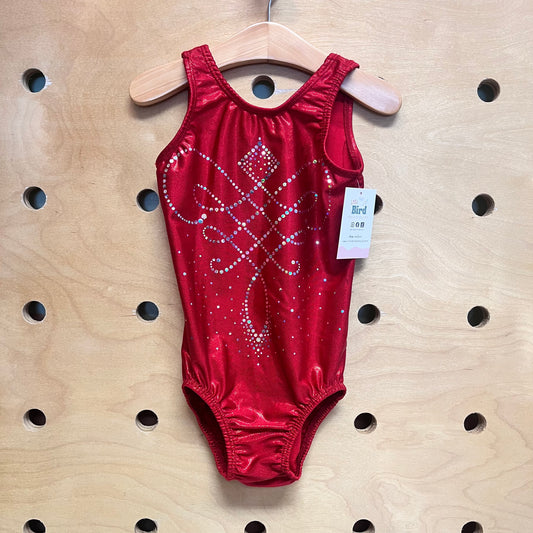 Red Shimmer/Silver Dots Leotard