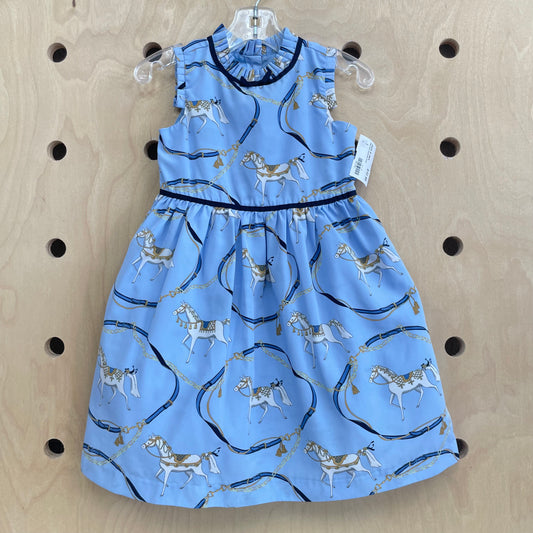 Silky Blue Equestrian Dress