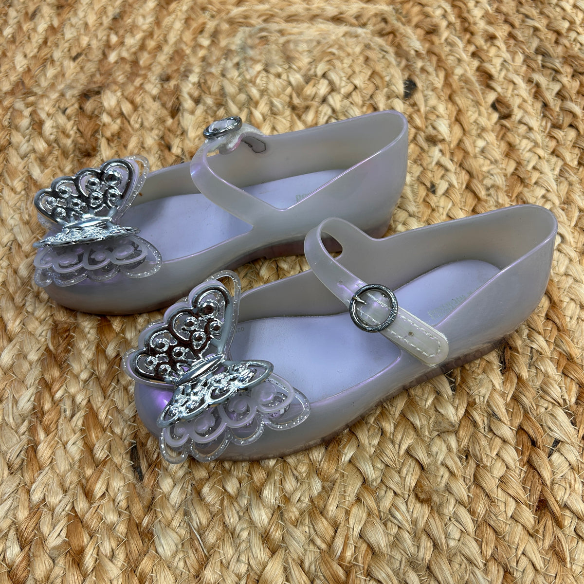 White Jelly Mary Jane Butterfly Shoes