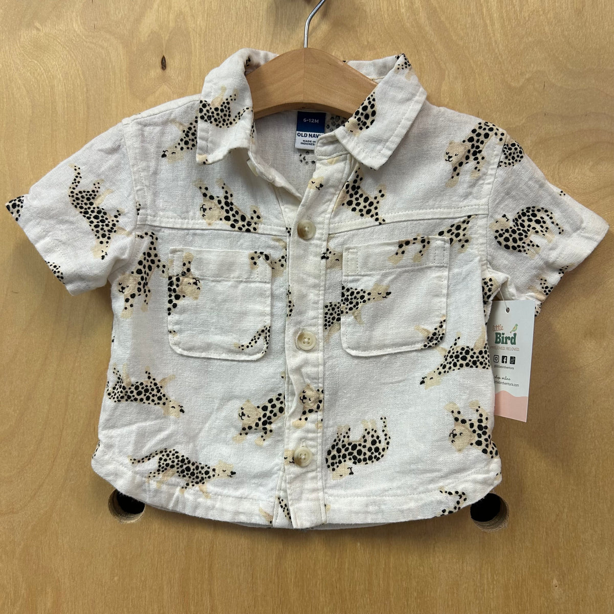White Cheetah Button Up