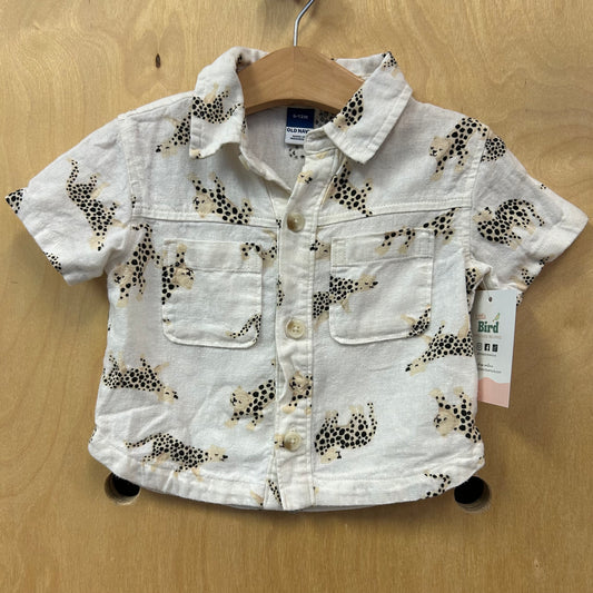 White Cheetah Button Up