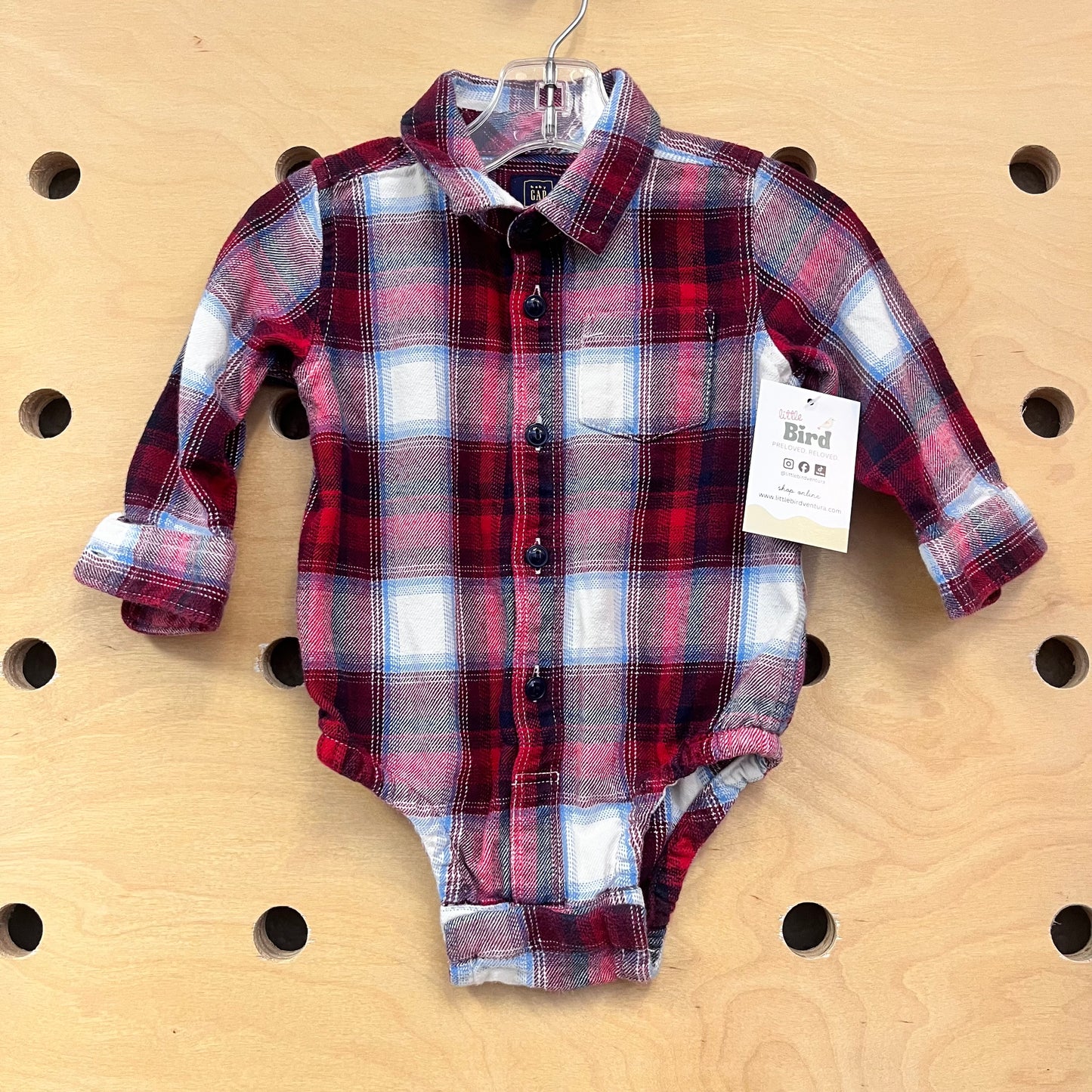 Red Plaid Flannel Bodysuit