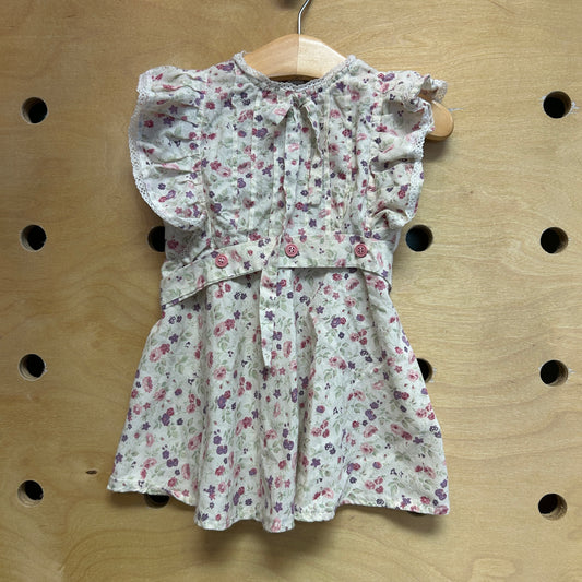 Cream Floral Dress