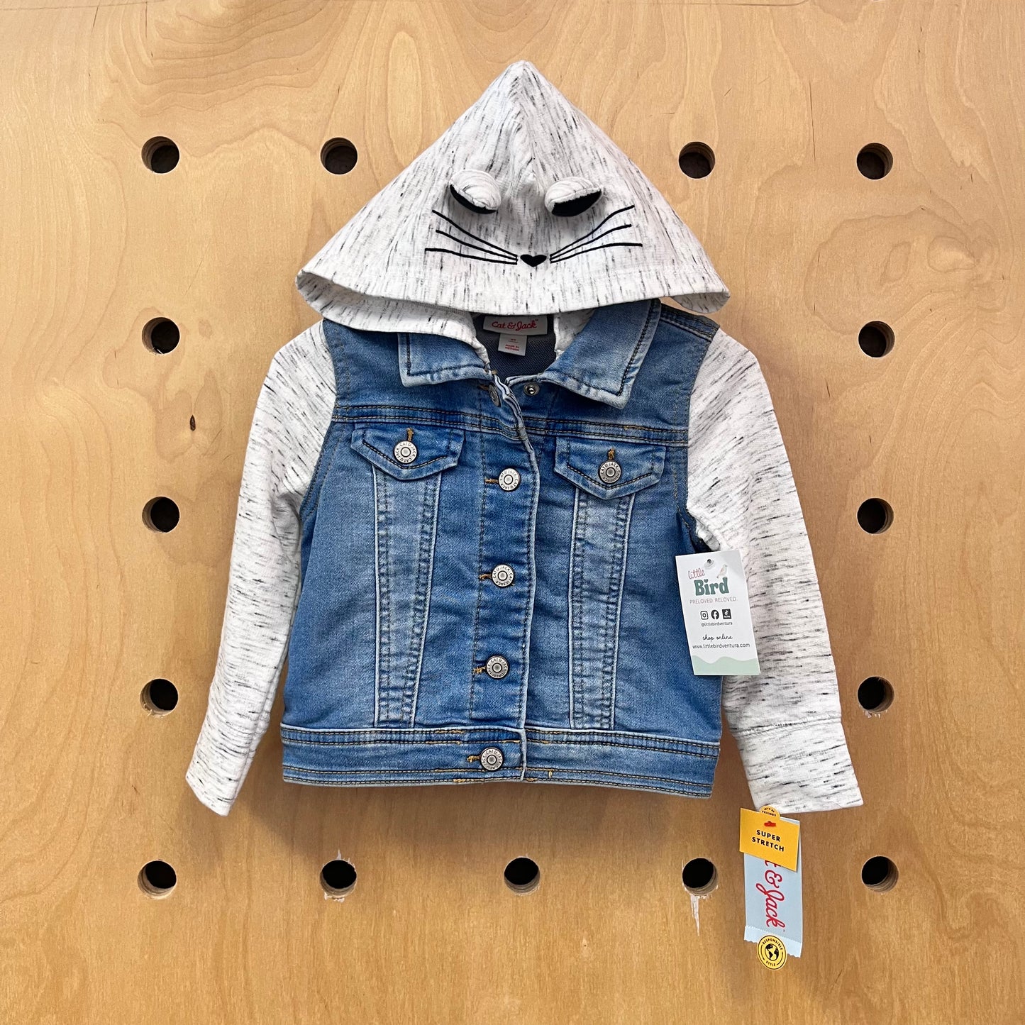 Kitty Hooded Denim Jacket NEW!