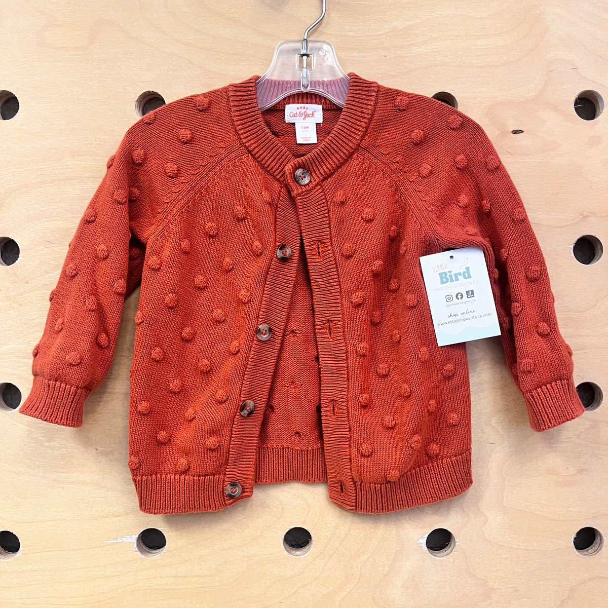 Rust Knobby Knit Cardigan