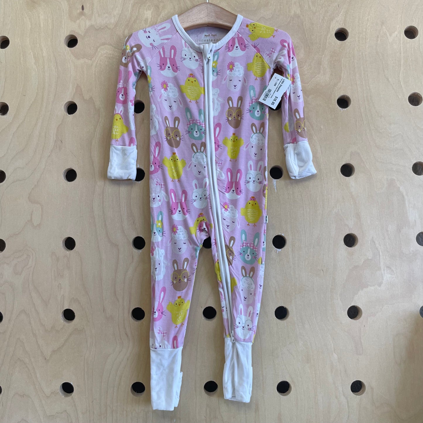 Pink Bunnies & Chicks Bamboo Footies