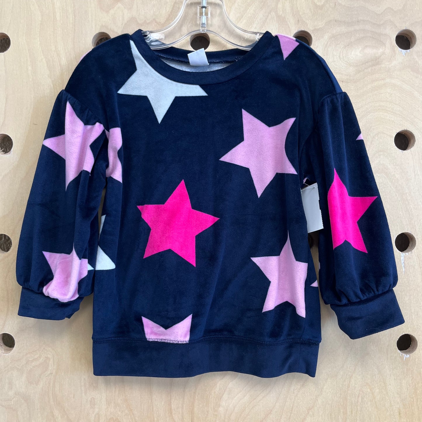 Blue Velour Star Sweatshirt