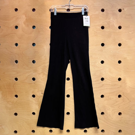 Black Ribbed Flare Leggings