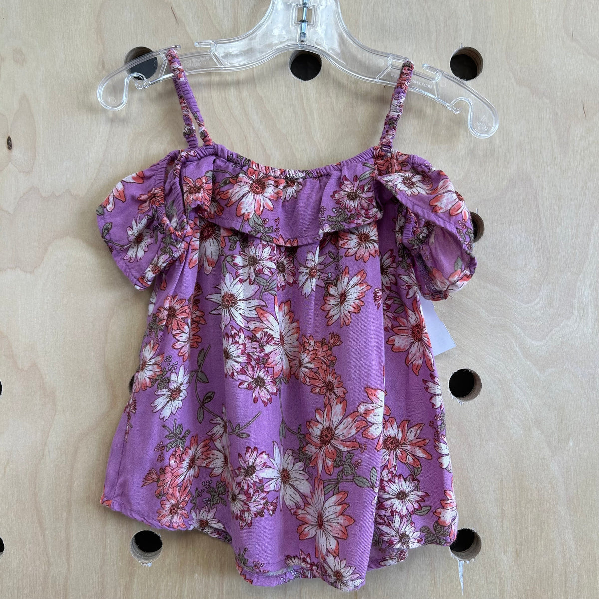 Purple Floral Off Shoulder Top