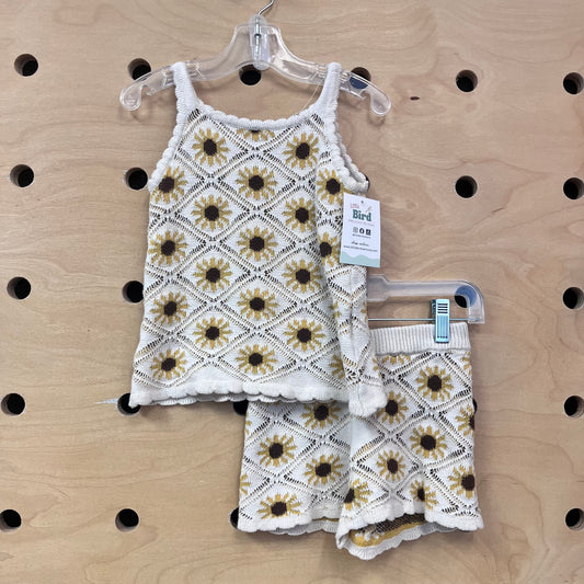Cream Sunflowers Knit Outfit