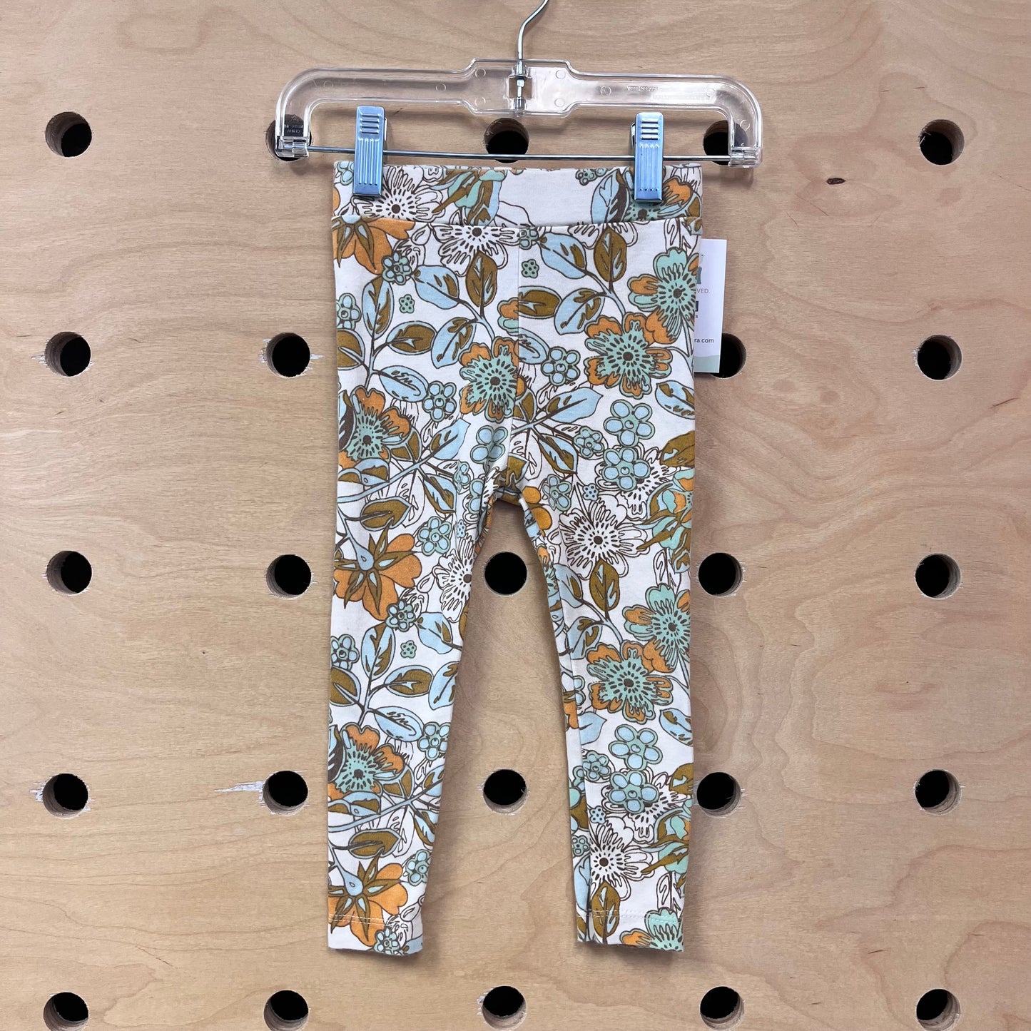 Organic White Floral Leggings