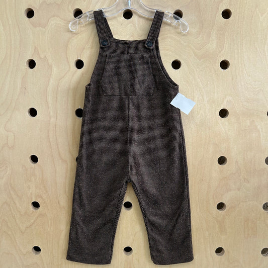 Brown & Black Knit Overalls