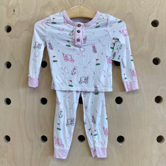 Pink + White Golf Pajamas