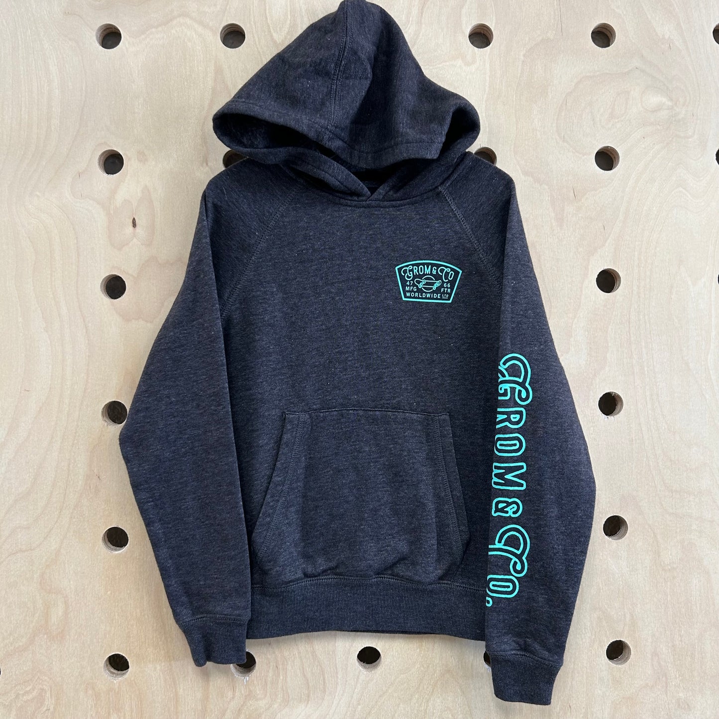 Grey & Teal Logo Hoodie Pullover