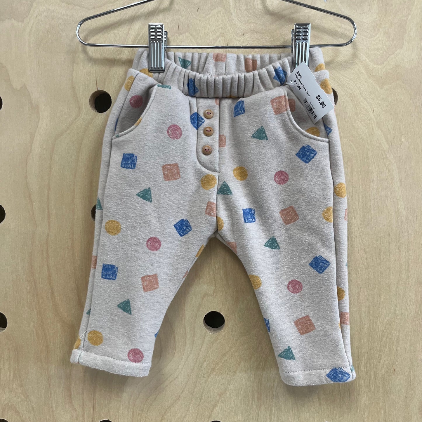 Beige Shapes Fleece Pants