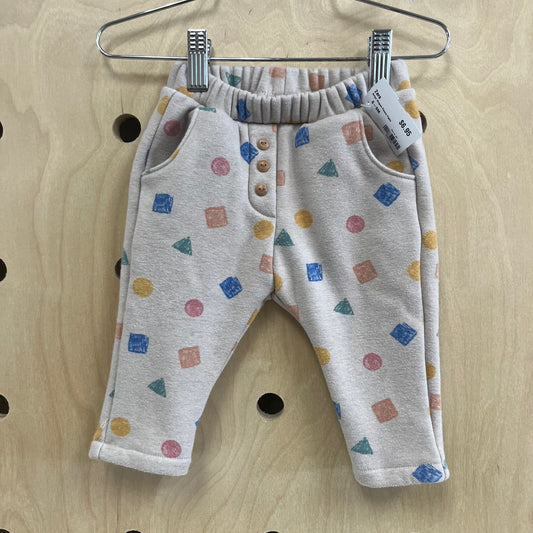 Beige Shapes Fleece Pants