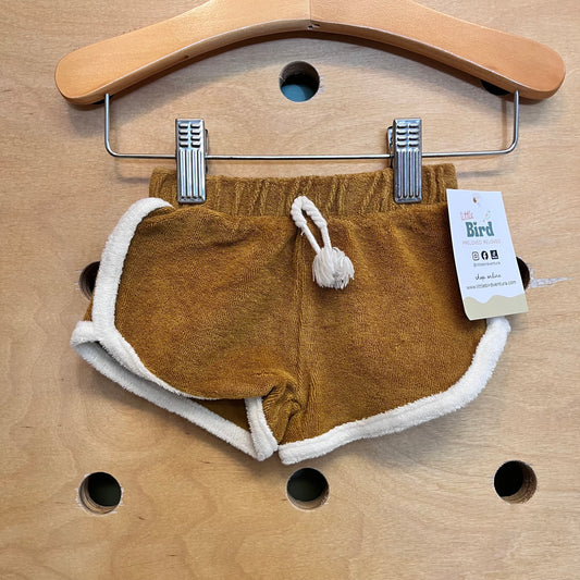 Organic Mustard Terry Shortie Shorts