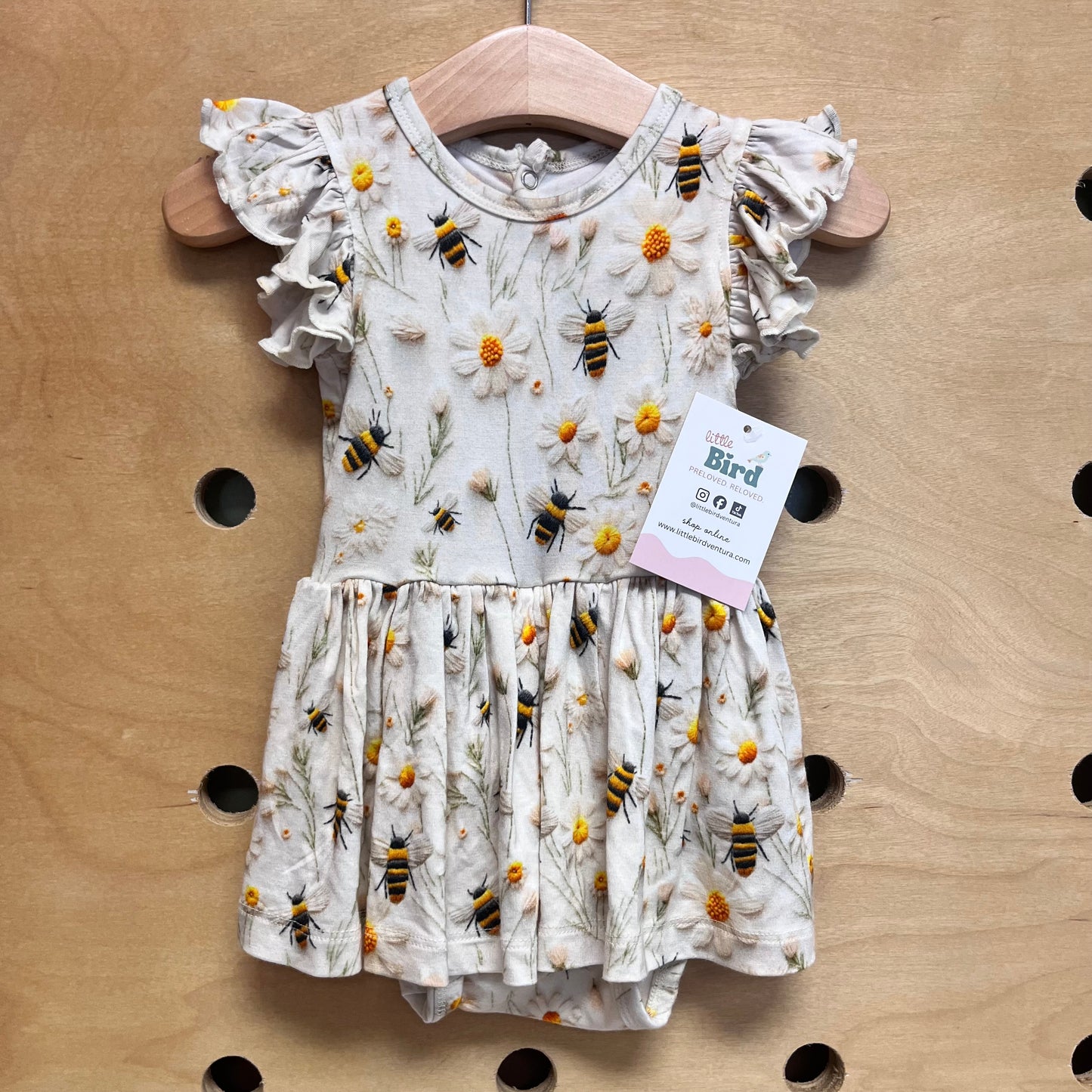 Bees & Flowers Bamboo Bodysuit Dress