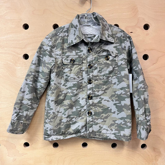 Camo Faux Fur Lined Jacket