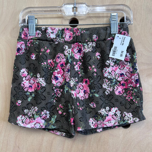 Green Floral Shorts