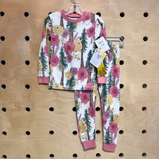 White Pink Floral Trees Pj's NEW!!