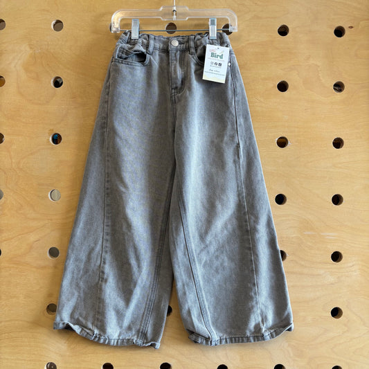 Grey Wide Leg Denim Pants
