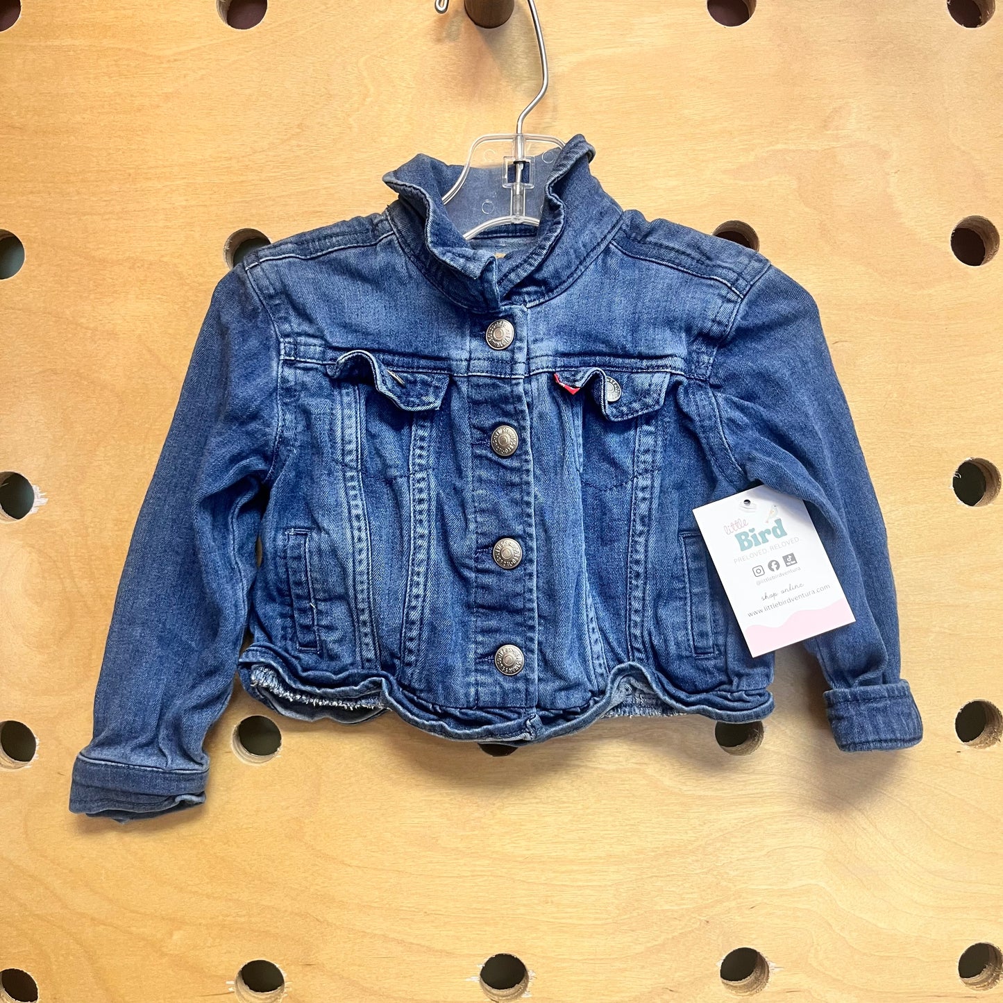 Snap Denim Ruffle Jacket