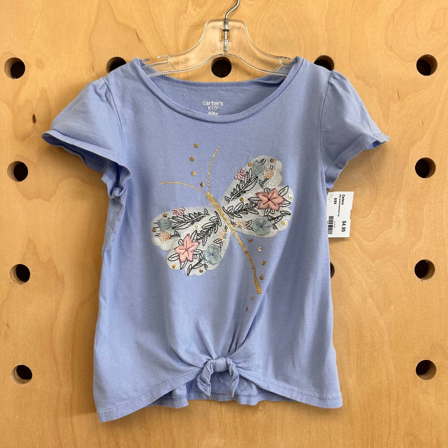 Blue Knotted Butterfly Top