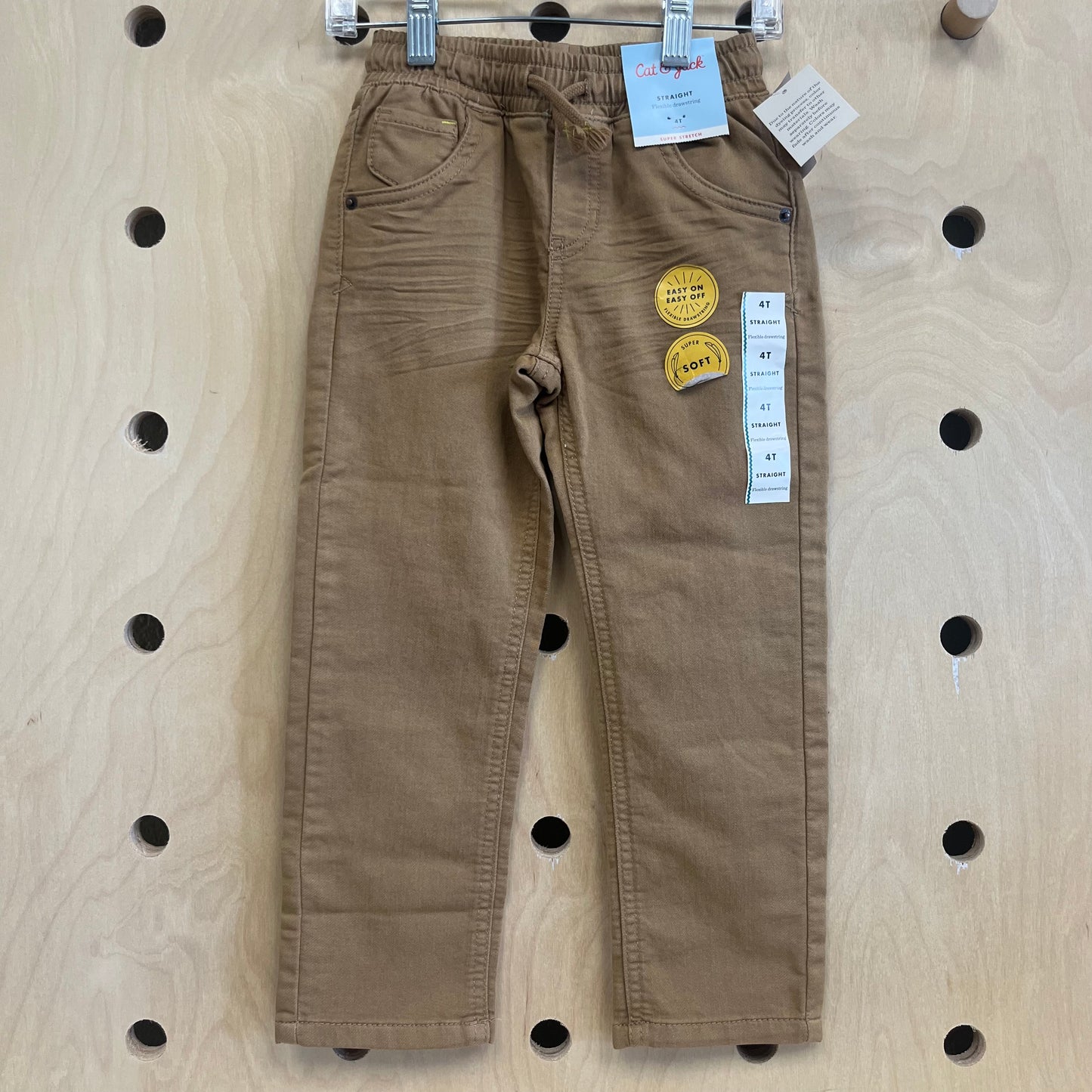 Tan Straight Drawstring Pants NEW!