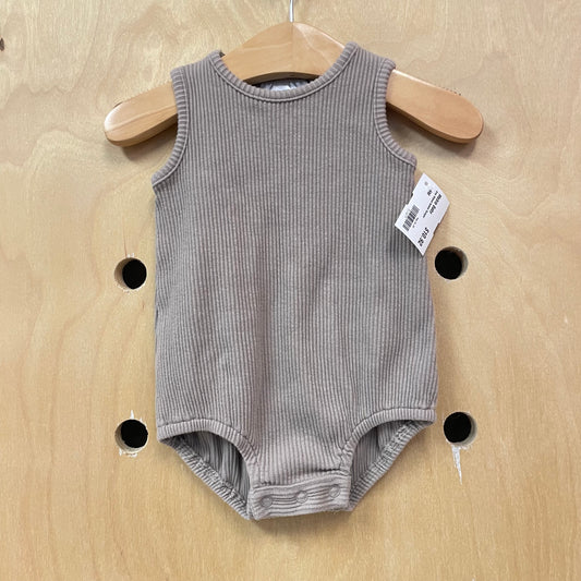 Grey Ribbed Bubble Romper