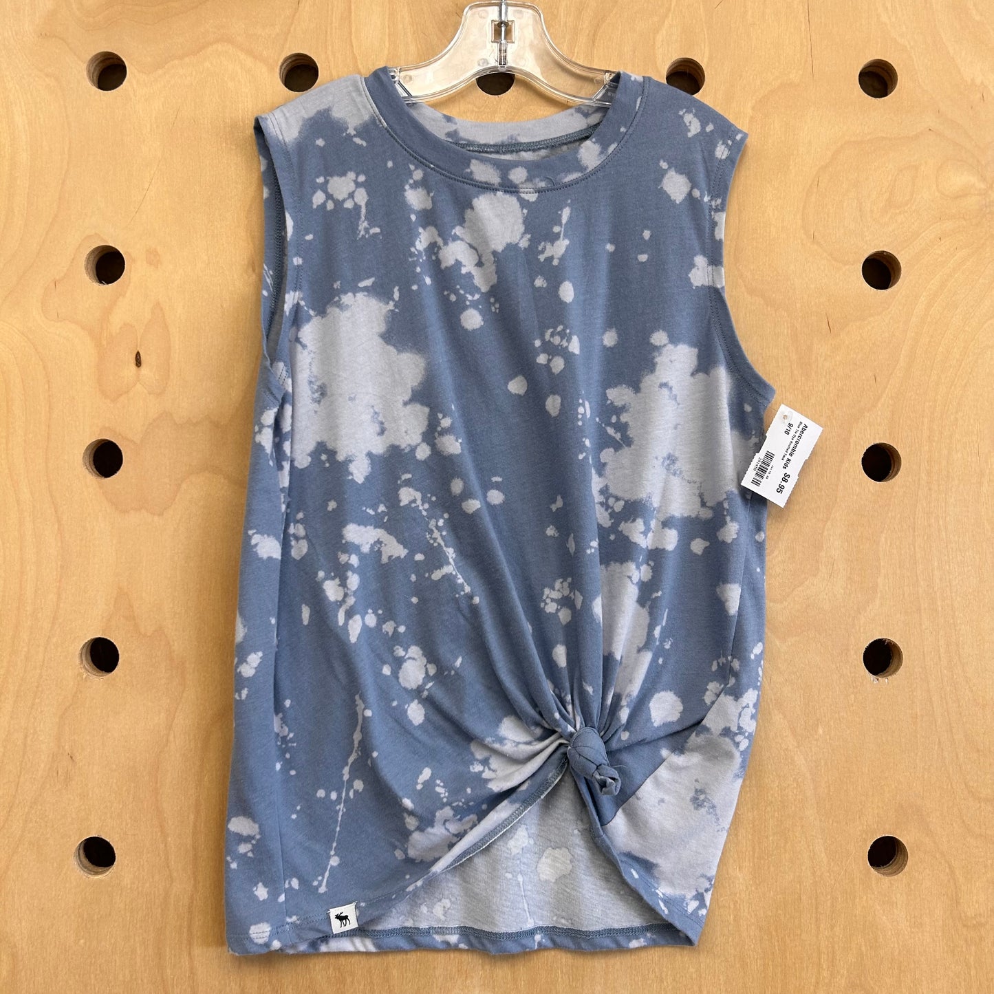 Blue Tie Dye Knotted Tank
