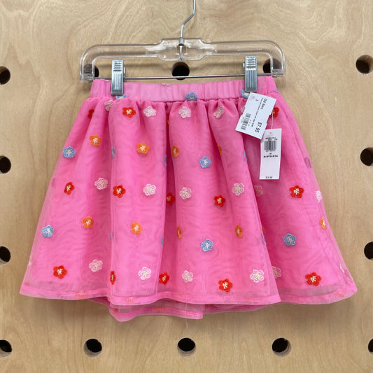 Pink Embroidered Floral Tulle Skirt NEW!