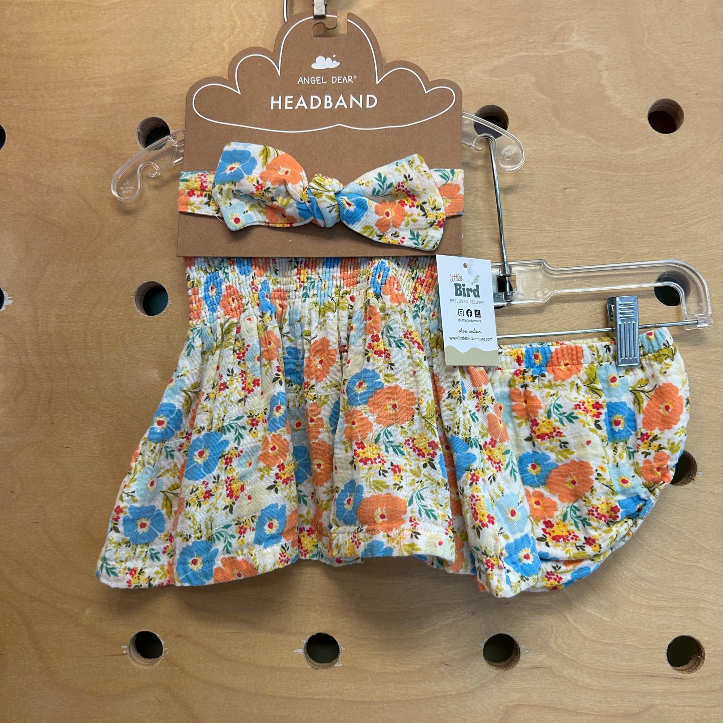3pc Floral Organic Smocked Gauze Outfit