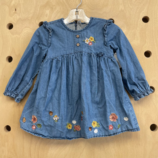Chambray Floral Dress