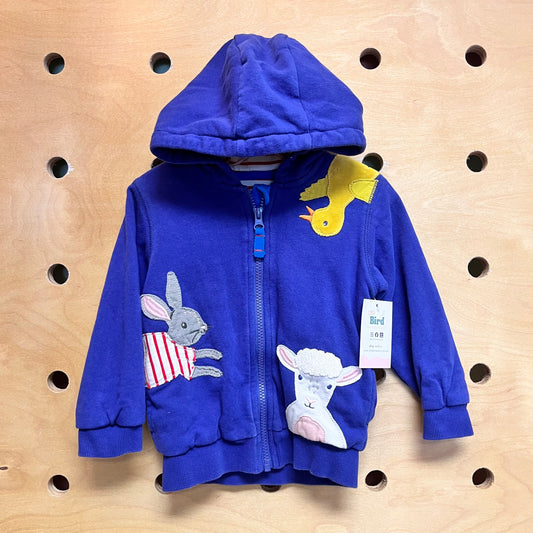 Animal Patches Lined Zip Hoodie