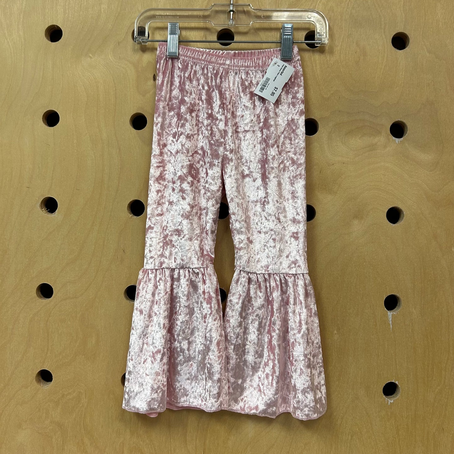 Pink Velour Flare Leggings