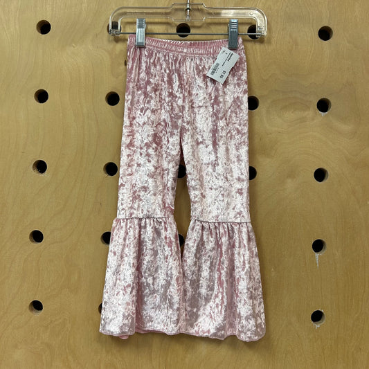 Pink Velour Flare Leggings