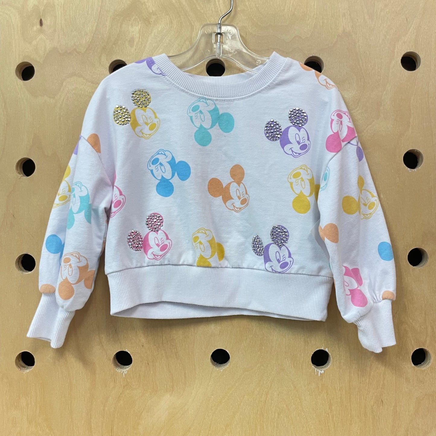 White Colorful Mickey Sweatshirt
