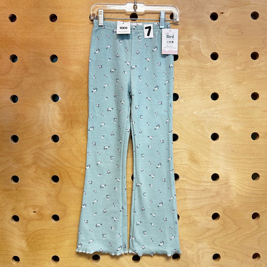Aqua/Pink Floral Flare Leggings NEW!