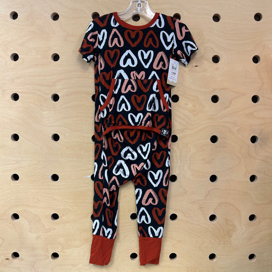 Black Hearts Bamboo Romper