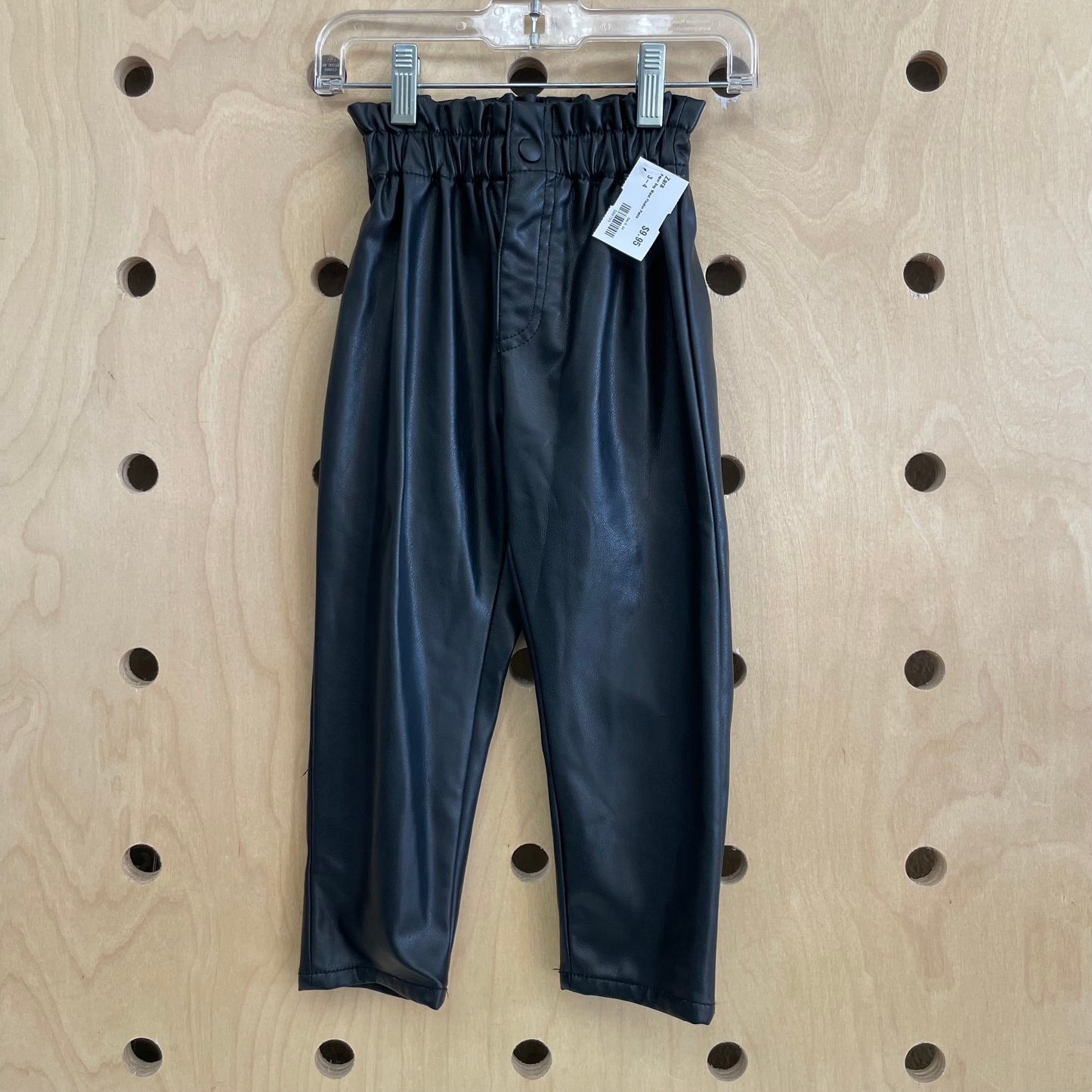 Paper Bag Waist Pleather Pants