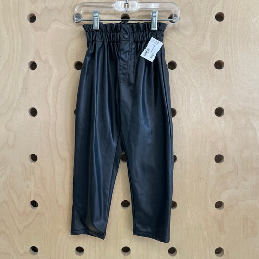 Paper Bag Waist Pleather Pants