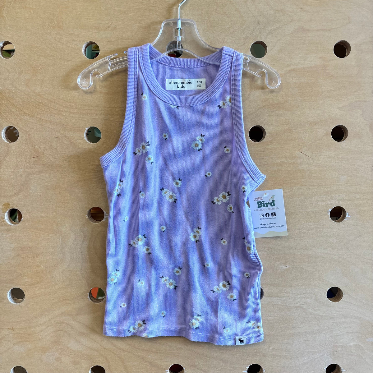 Lavender Floral Ribbed Tank
