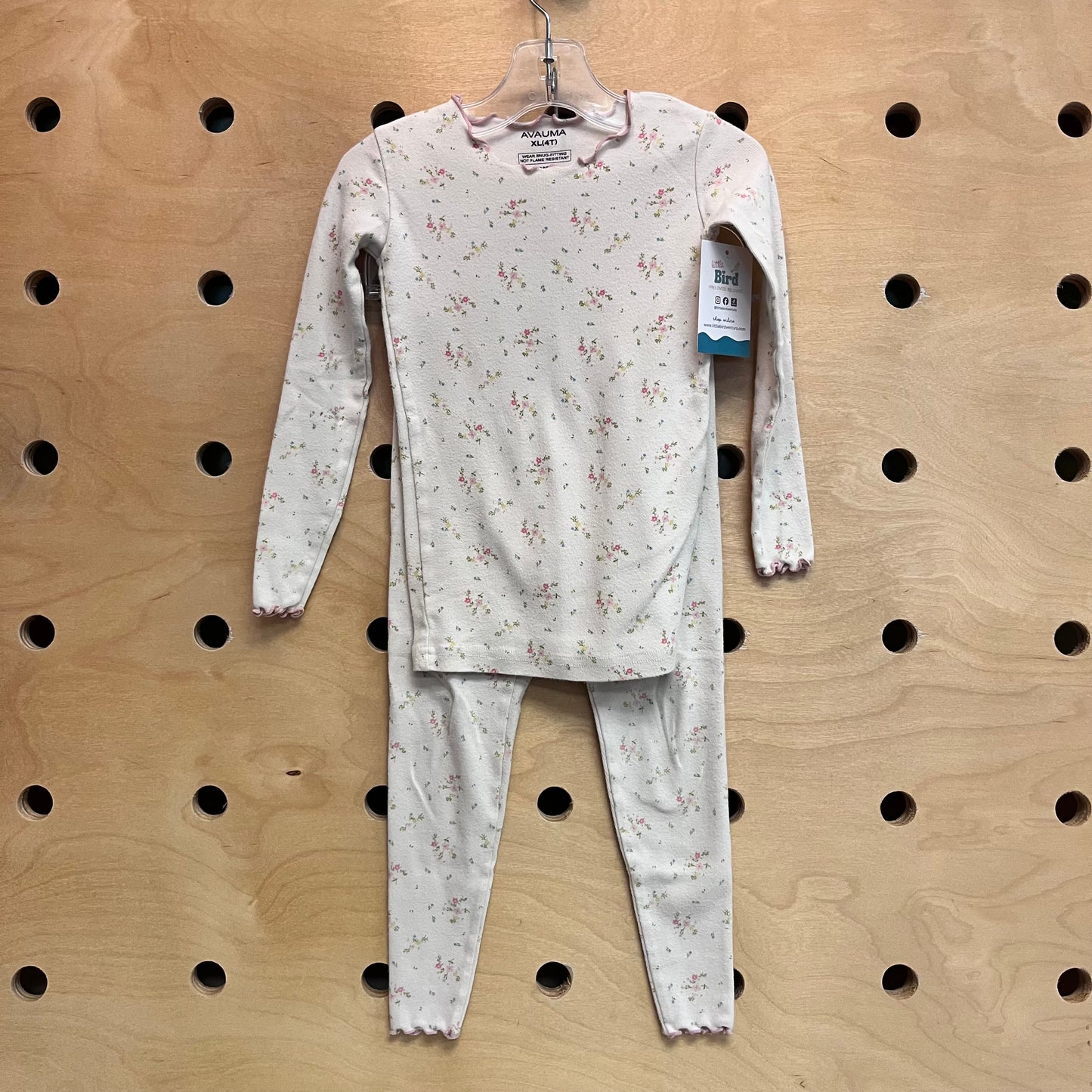 Beige Floral Pajamas