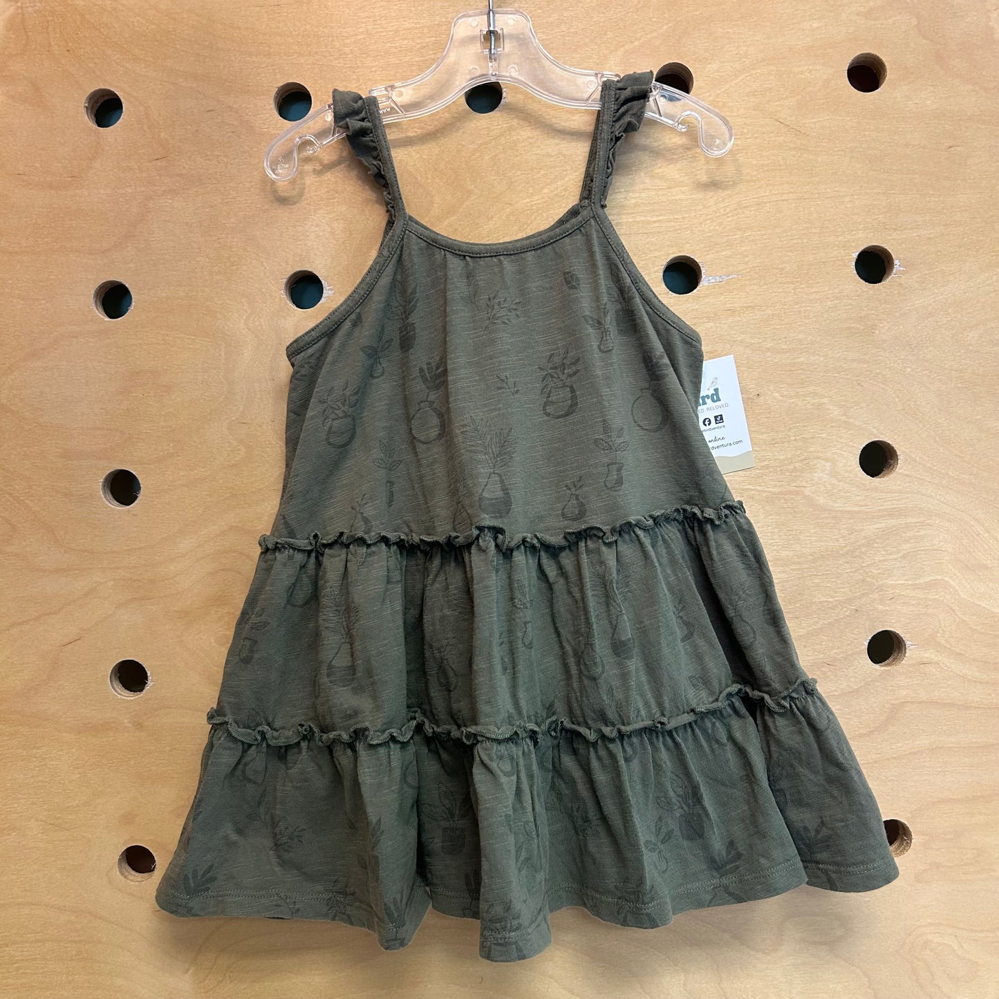 Green Floral Vase Dress
