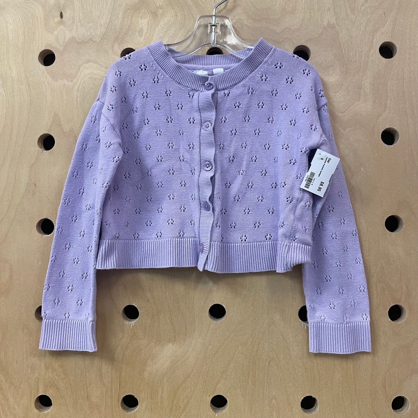 Lavender Pointelle Cardigan